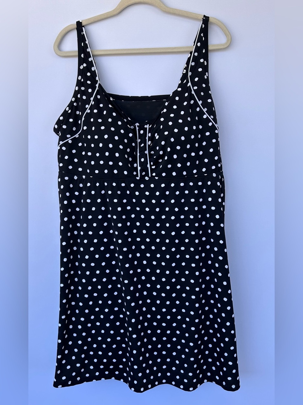 Swim 365 Women’s Retro Swim Dress Polka Dot‎  Built-In Briefs Size 26